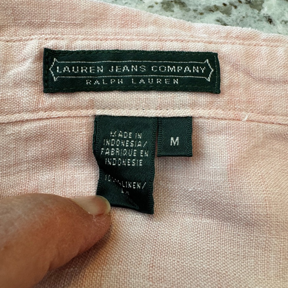 Ralph Lauren Light Pink Linen-Blend Button-Down Shirt - Picture 6 of 6
